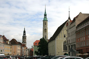 drefaltigkeitskirche und rathausturm görlitz